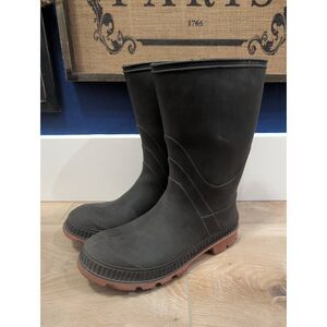 Kids Rubber Rain Boots Youth Sz 5 Black Farm Barn Chores Muck 4H Made in Canada